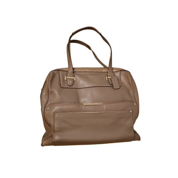 Coach Handbags - Coach School Bag Taupe Leather Satchel Tote Bag Gold Hardware Distressed AS IS
